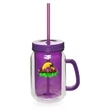 17 oz. Double Wall Mason Jars with Straw