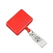Red Rectangle Badge Reel with Clear Vinyl Strap