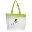 Color Handles Clear Plastic Tote Bags
