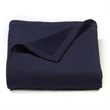 Navy Blue Jersey Fleece Throw Blanket