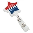 Star Shape Retractable Badge Holder - Swivel Bulldog Clip