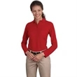 Port Authority Ladies Long Sleeve Silk Touch Polo.