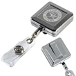 32" Square Chrome Solid Metal Retractable Badge Reel