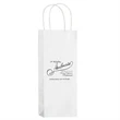 White Kraft 1-Bottle Wine Tote Bag - Flexo Ink