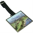 Rectangle Metal Bag Tag with Domed Logo