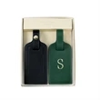 2 PC Leather Luggage Tag Set With Snap