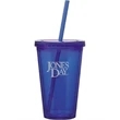 DOUBLE WALL ACRYLIC TUMBLER WITH STRAW