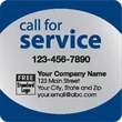 Label on Silver Poly with Navy Trim - "Call for Service"