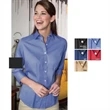 Van Heusen Women's 3/4 Sleeve Twill Dress Shirt