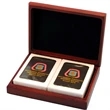 Wood Double Deck Playing Cards with Box