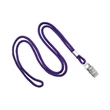 Purple Blank Round Lanyard With Bulldog Clip