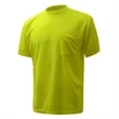 Short Sleeve Safety T-Shirt with Chest Pocket - Lime