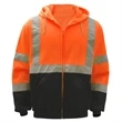 Class 3 Zipper Front Hooded Sweatshirt w/Black Bott - Orange