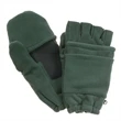 Hunter Green Fleece Fingerless Gloves  with Flap