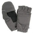 Charcoal Grey Fleece Fingerless Gloves  with Flap