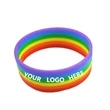 One Inch Wide Rainbow Silicone Bracelet