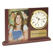 Matte Finish Wooden Alarm Clock with Photo Frame