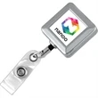 32" Square Chrome Solid Metal Retractable Badge Reel