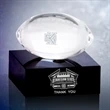 Crystal Football Award with Black Base 3 1/8"W