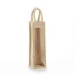 1 Bottle Jute Wine Bag Clear Front 14 X 4-1/2 X 4-1/2