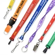 3/8" Custom Silkscreen Lanyards, Flat Ribbed Polyester