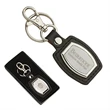 Leather And Brushed Plate Keyring