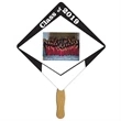 Graduation White Cap Hand Fan