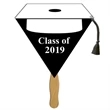 Graduation White Cap Hand Fan