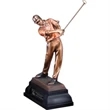 Antique Bronze Finish Swinging Male Golfer w/Black Plate