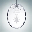 Gem-Cut Oval Clear Glass Ornament
