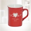 10oz Red Ceramic Round Corner Mug