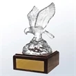 Soaring Glass Eagle on Wooden Base