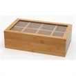 Tea Box - 8 Compartment w/Acrylic & Bamboo Lid