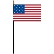 Star Spangled 4" x 6" Staff Mounted Nylon Stick Flag