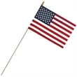 8"x 12" Economy Cotton US Stick Flag w/Spear Top & 24" Dowel