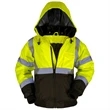 ANSI Class 3 Hi Viz Safety Bomber Jacket with Fleece Liner