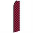 12' Digitally Printed Red/Black Checkered Swooper  Banner
