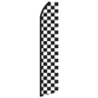 12' Digitally Printed Black/White Checkered Swooper  Banner