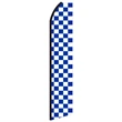 12' Digitally Printed Blue/White Checkered Swooper  Banner