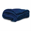 Large Faux Micro Mink Throw Blanket  -  Navy