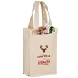 Heavyweight Cotton 2 Bottle Wine Tote - 14 oz - Screen Print