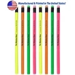 Union Shop Printed Pencils, USA Made Neon Colored