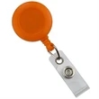 Orange Plastic Clip-On Badge Reel w/ Dome Logo