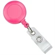 Pink Plastic Clip-On Badge Reel