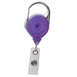 Translucent Purple Carabiner Retractable Reel w/ Dome Logo
