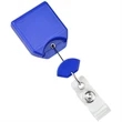 Royal Blue Square No-Twist Badge Reel with Clear Vinyl Strap