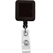 Black Square Badge Reel with Clear Vinyl Strap