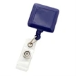 Navy Blue Square Badge Reel with Clear Vinyl Strap