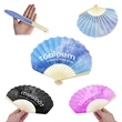 Bamboo Summer Folding Hand Fan - Satin Cloth