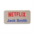 1.5x3 Inch Brushed Aluminum Name Badge